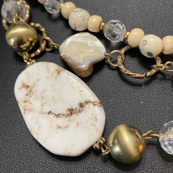 Lovely Three-Strand Beaded Necklace + Earrings - Picture 6 of 9